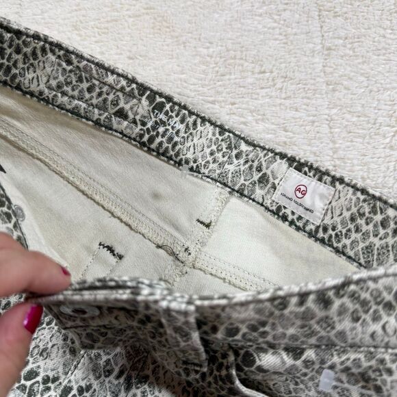 AG Adriano Goldschmied Mari Snake Print High Rise Straight Crop Jeans - Picture 3 of 8